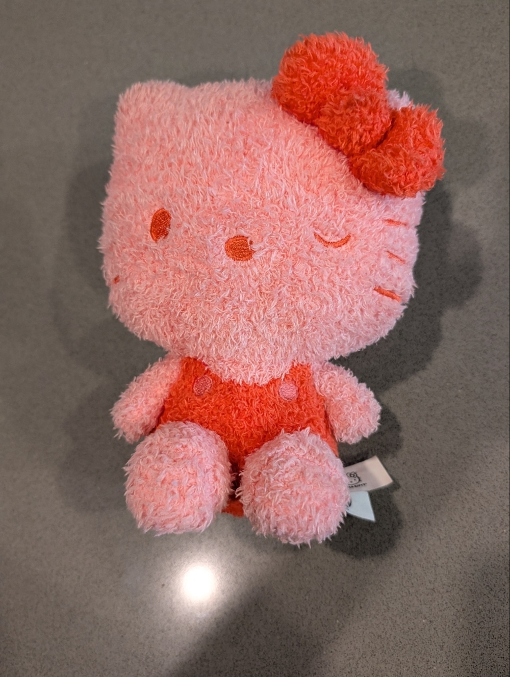 Hello Kitty Pink and Coral Plush FUZZY Stuffed Animal